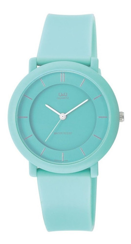 Reloj Mujer Q&q Quartz Vq94j008y. Turquesa. Nuevo