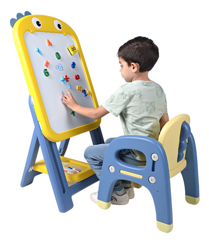 Pizarrón Magnético Plegable Y Silla Infantil Mima2 Dino