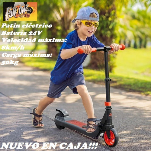 Patín Infantil Scooter Plegable 24v Eléctrico 6km/h En Caja