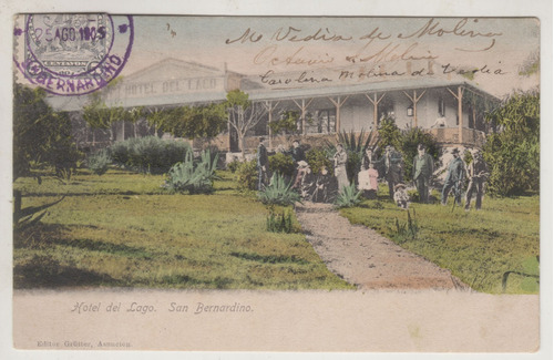 1905 Paraguay Postal Grutter Hotel Del Lago San Bernardino