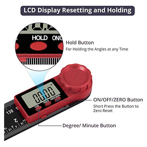 Regla Para Buscador Angulo Lcd Digital 8 360° Transportador