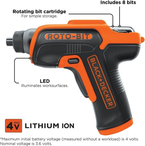 Desarmador Eléctrico Black & Decker Bdcs50c 4v Roto-bit 