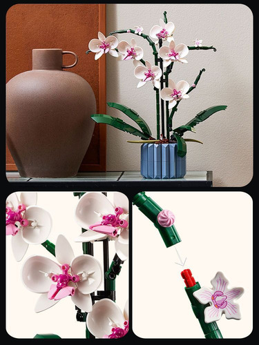 Juego De Construcción Bouquet Ramo De Orquídeas 608 Pcs