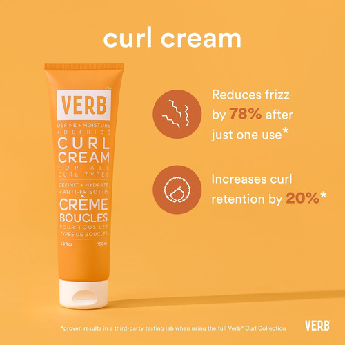Crema Vegana Para Peinar Rizos Verb, Ligera, Sin Enjuague, P