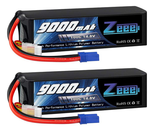 Zeee 4s Lipo Battery 9000mah 14.8v 100c Case Suave Batería R