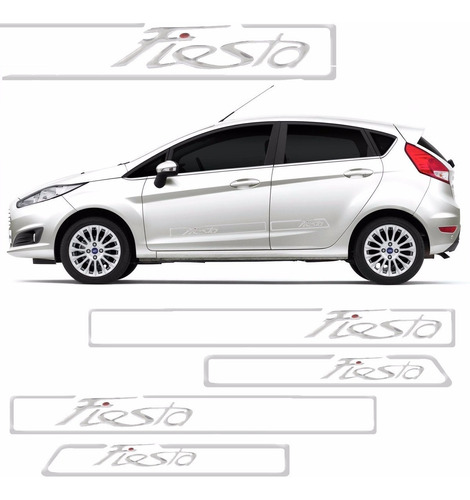 Friso Lateral New Fiesta Cromado 4 Peças Lateral