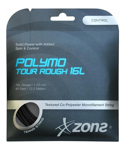 Cuerda De Tenis Zons Polymo Tour Rough 16l/1.25mm Negra 12.2