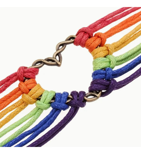 Pulsera Lgbt + Corazón Arcoiris Orgullo Gay Pride