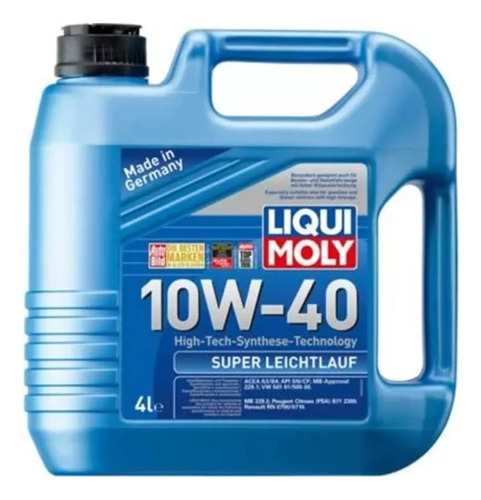 Aceite Liqui Moly Super 10w40 Sintetico X 4 Lts