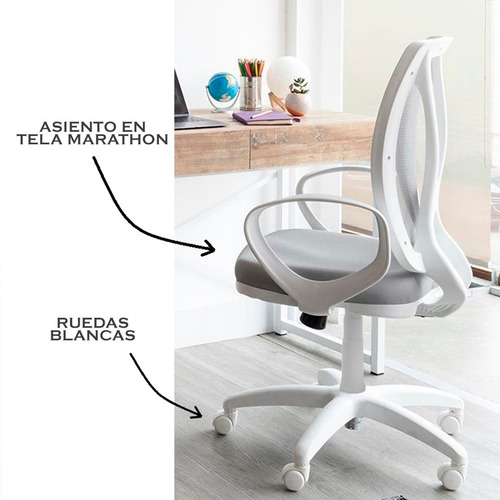 Imagen 3 de 7 de Silla De Oficina Alma White Edition Homeoffice | Contado