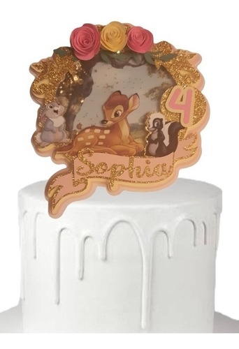 Cake Topper Shaker De Bambi Para Pastel