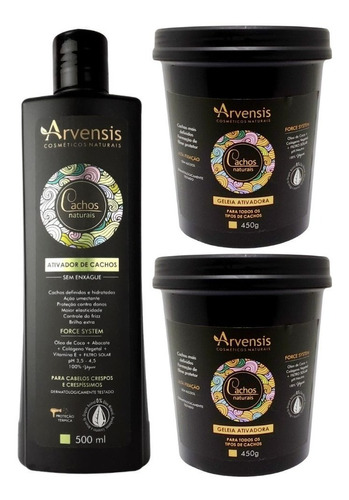 Kit Arvensis Crespos Ativador 500ml + 2 Geleia Alta 450g