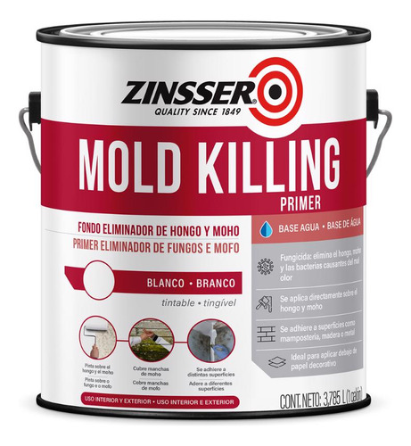 Pintura Fondo Antihongo Zinsser Mold Killing Primer 3,785l