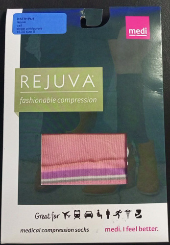 Medias De Compresion 15-20rodilla Rejuva Stripe Medi Talla S