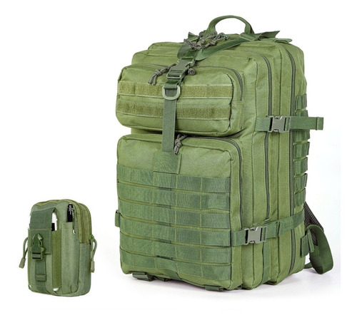 Mochila Táctica Militar 45l + Pouch Estuche Celular 