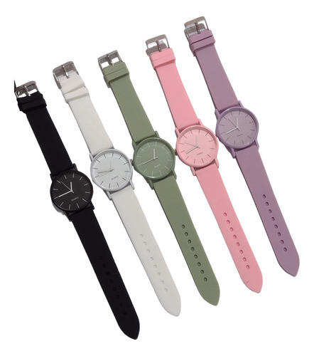 Relojes Pulsera Silicona Colores Lisos Por Mayor Por 5