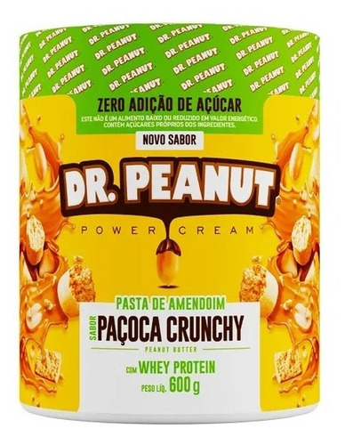 Pasta De Amendoim C/ Whey Protein Paçoca Crunchy Dr Peanut 