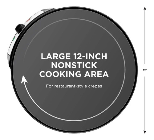 Crepera Antiadherente Chefman Rj33-c-mx 12 Pulgadas Negro