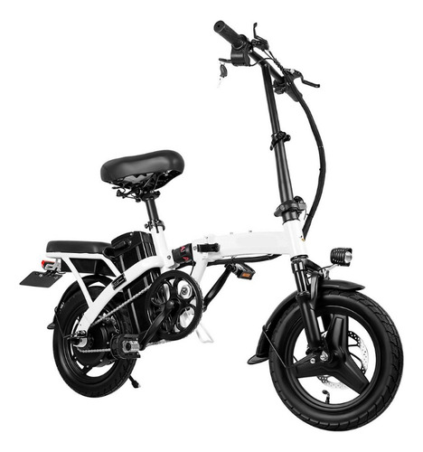 Moto Bicicleta Electrica Plegable Para Dos Pasajeros 25km Velocidad Soporta 200kg Recargable 65km Color Blanco