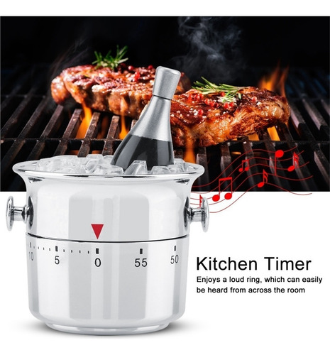 Temporizador De Cocina En Forma De Cubo 60 Minutos Acero Ino