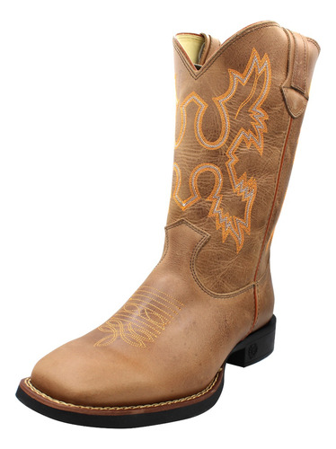 Bota Country Texana Masculina Classic Montana Tabaco Laranja