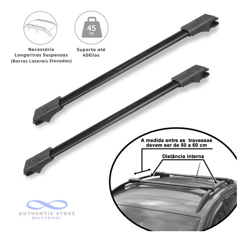 Travessa Rack De Teto Larga Fiat Strada 2009 Ate 2011 Preto