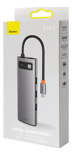 Hub Baseus 8 En 1 Usb-c Dockstation Hdmi 4k Usb 3.0 Sd 100w
