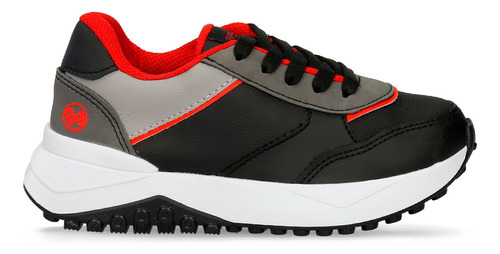 Tenis Casuales Negro-gris Bubblegummers Rainer Niño