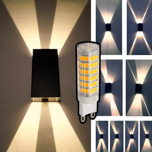 Aplique Pared Interior 50 Efecto Pack X4u C/ Led 12w Potente