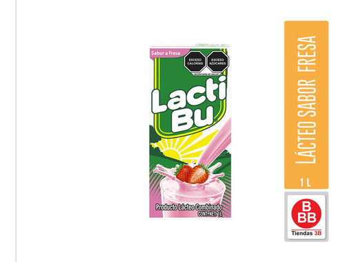 Imagen 1 de 3 de Producto Lacteo Fresa Lacti Bu, 1 L