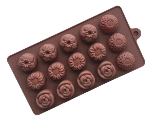 Molde Silicona Chocolate Bombones Flores Girasol Rosa