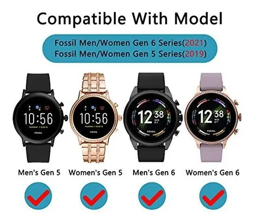 Paquete De 3 Unidades Suoman Para Fossil Gen 5 Julianna Hr Y