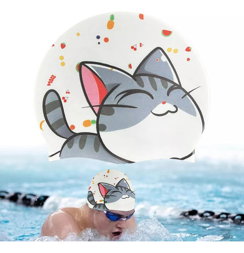 Para Gorro De Natación De Silicona Con Dibujos Animados 2024