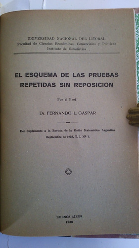 Imagen 8 de 10 de Gaspar - Universidad Nacional Del Litoral 1938 Matemáticas