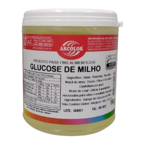 Xarope De Glucose De Milho Arcolor 1kg Doces Pães E Massas