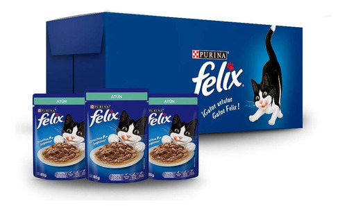 Caja Con 24 Sobres Alimento Felix Sabor Atun 85g