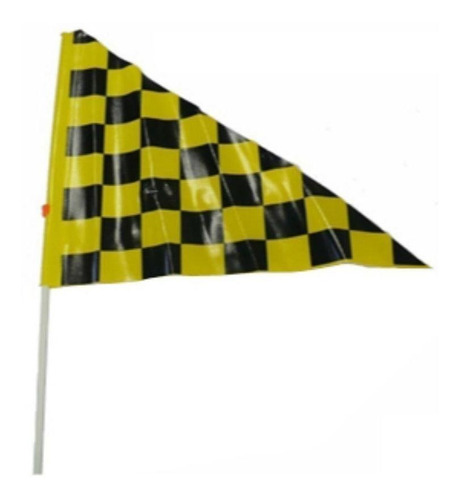 Bandera Mastil Amarilla C/cuadriculado Negros