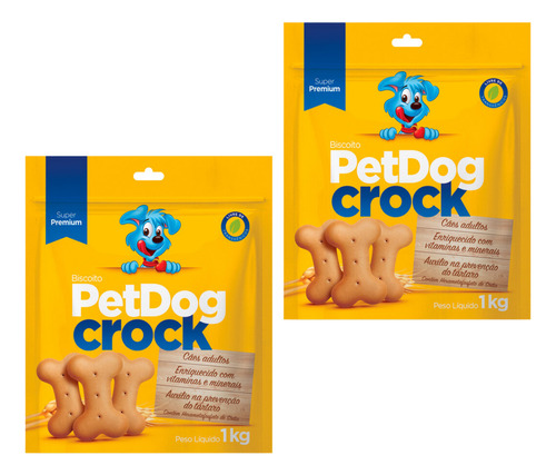 Biscoito Pet Dog Crock Kit 2 Uni 1kg