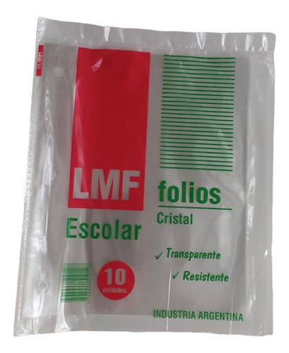 Folios De Propileno Cristal Escolar X 100 Unidades Lmf