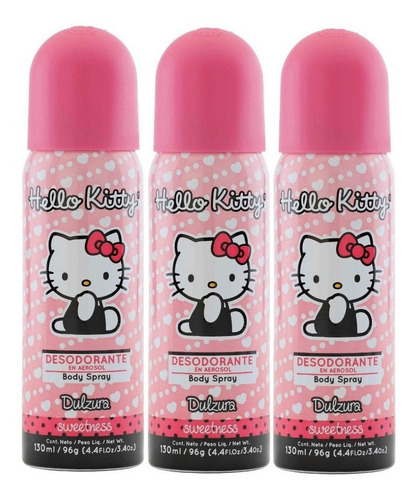 Desodorante Hello Kitty Dulzura Pack X3
