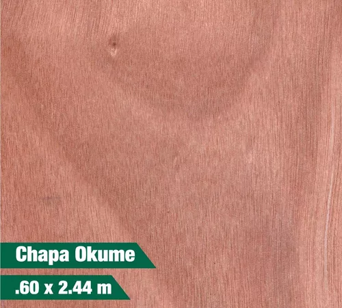 Chapa De Madera Natural Okume En 1mm De 0.60m X 2.44m (pz)