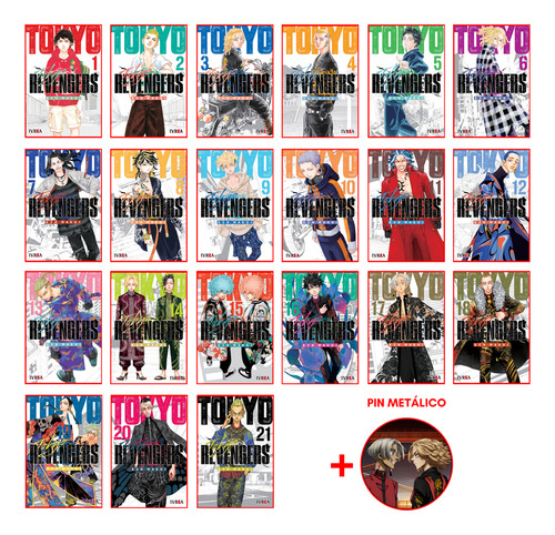 Combo Tokyo Revengers 1 A 21 + Pin - Manga