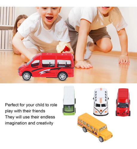 Juego De Juguetes Pull Back Bus, Juego De Rol Para Niños Imp