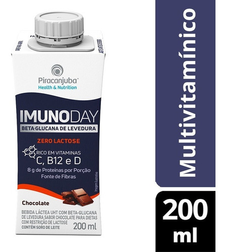 Bebida Imunoday Chocolate Zero Lactose 200ml Piracanjuba