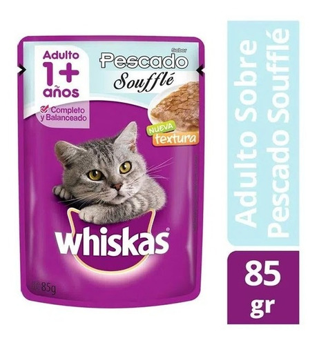 Whiskas Alimento Húmedo Gato Pescado Soufflé Sobre 12un