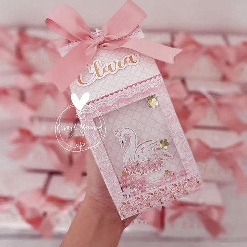 10 Cajas Golosineras Milk Box Shaker Cisne Rosa Craftbaires