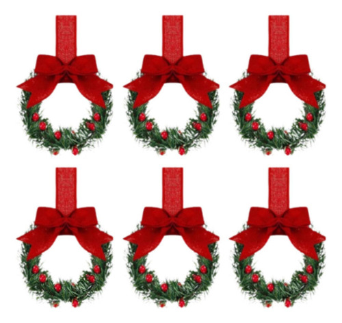 2025 6 Guirnaldas Navideñas Con Lazo For Colgar En La