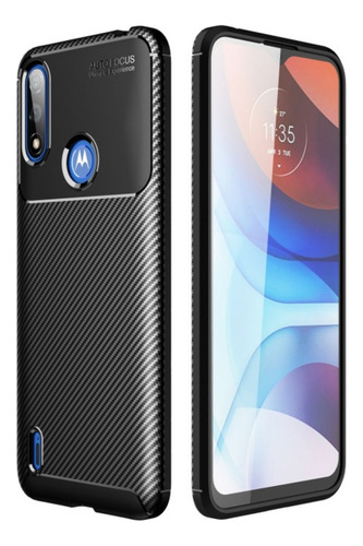 Funda Rugged Carbon Flexible Para Moto E7 Power / E7i Power
