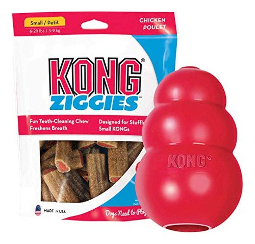 Juguete Mordedor Para Perros Pequeños Kong Classic Y Ziggies