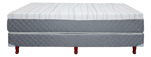 Colchón Y Somier Ergonómico 190x80 1 Plaza Pillow Memoria Color Gris